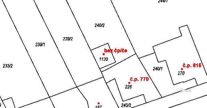 Rudná 79513930 na parcele st. 1120 v KÚ Hořelice, Katastrální mapa