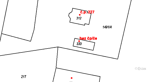 Lodhéřov 82926930 na parcele st. 333 v KÚ Lodhéřov, Katastrální mapa