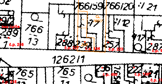 Častolovice 144 na parcele st. 239 v KÚ Častolovice, Katastrální mapa