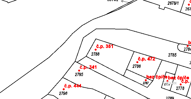Moravská Nová Ves 351 na parcele st. 2788 v KÚ Moravská Nová Ves, Katastrální mapa
