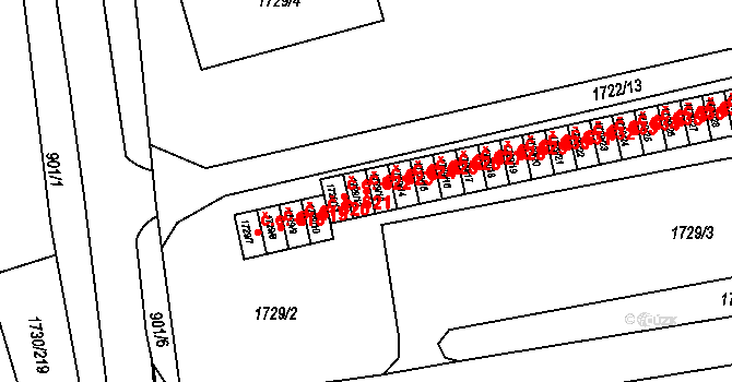 Miřetice u Klášterce nad Ohří 623, Klášterec nad Ohří na parcele st. 1729/12 v KÚ Miřetice u Klášterce nad Ohří, Katastrální mapa