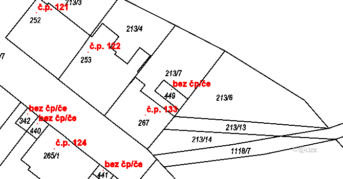 Jestřabí Lhota 120572931 na parcele st. 449 v KÚ Jestřabí Lhota, Katastrální mapa