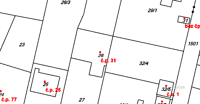 Dolní Pochlovice 31, Kynšperk nad Ohří na parcele st. 28 v KÚ Dolní Pochlovice, Katastrální mapa