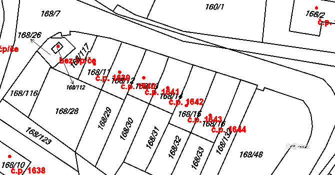 Děčín IV-Podmokly 1642, Děčín na parcele st. 168/14 v KÚ Podmokly, Katastrální mapa