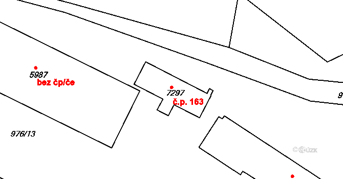 Jejkov 163, Třebíč na parcele st. 7297 v KÚ Třebíč, Katastrální mapa