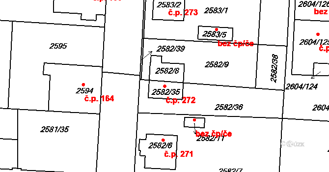 Příbram IV 272, Příbram na parcele st. 2582/8 v KÚ Příbram, Katastrální mapa