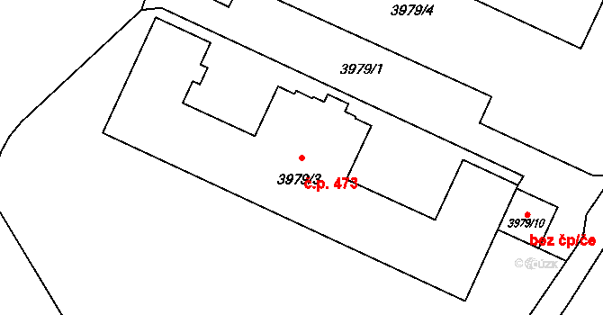 Fryštát 473, Karviná na parcele st. 3979/3 v KÚ Karviná-město, Katastrální mapa