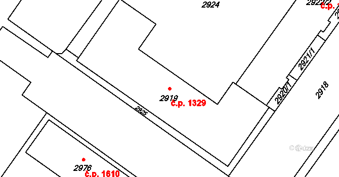 Vsetín 1329 na parcele st. 2919 v KÚ Vsetín, Katastrální mapa