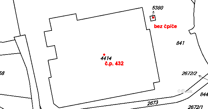 Kryblice 432, Trutnov na parcele st. 4414 v KÚ Trutnov, Katastrální mapa