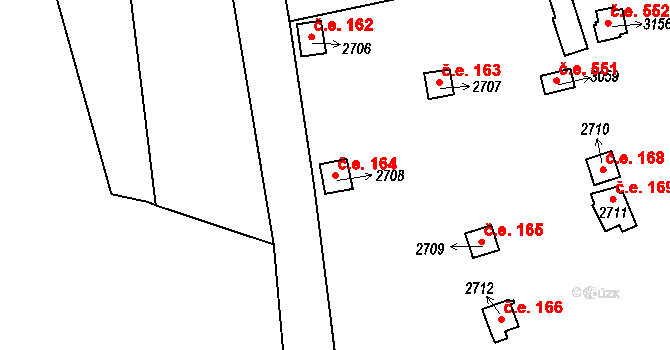 Úšovice 164, Mariánské Lázně na parcele st. 2708 v KÚ Úšovice, Katastrální mapa