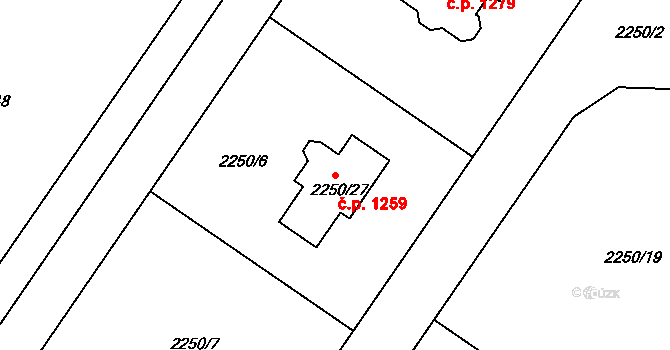 Kylešovice 1259, Opava na parcele st. 2250/27 v KÚ Kylešovice, Katastrální mapa