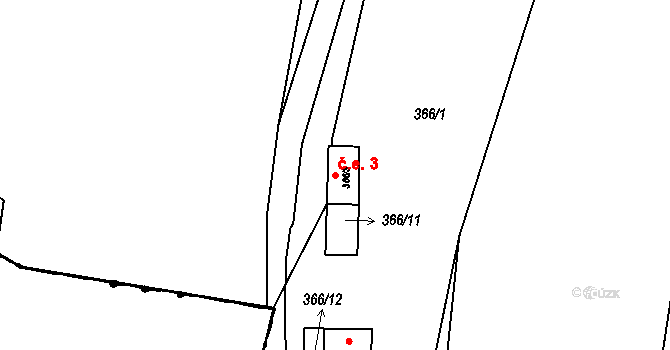 Lhotice 3, Lišov na parcele st. 366/3 v KÚ Lhotice u Českých Budějovic, Katastrální mapa