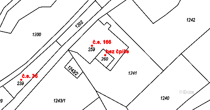 Loučná pod Klínovcem 39110931 na parcele st. 260 v KÚ Háj u Loučné pod Klínovcem, Katastrální mapa