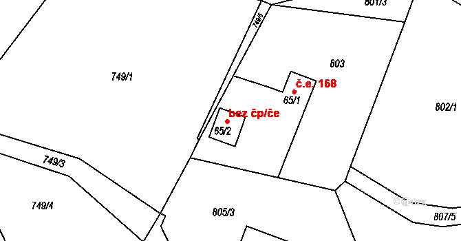 Frýdlant nad Ostravicí 40333931 na parcele st. 65/2 v KÚ Lubno, Katastrální mapa