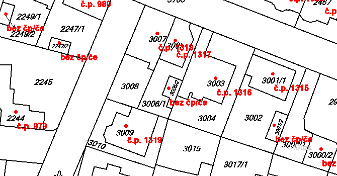 Praha 40356931 na parcele st. 3006/2 v KÚ Horní Počernice, Katastrální mapa