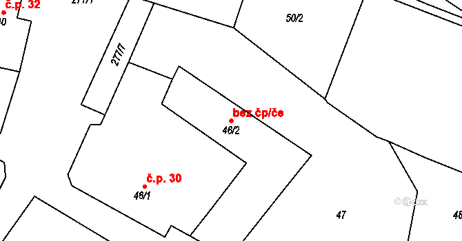 Bezkov 40932931 na parcele st. 46/2 v KÚ Bezkov, Katastrální mapa