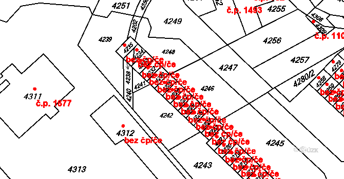 Vsetín 41759931 na parcele st. 4228 v KÚ Vsetín, Katastrální mapa