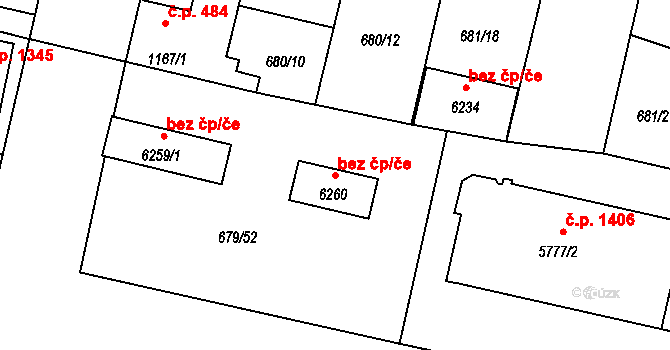 Mladá Boleslav 45315931 na parcele st. 6260 v KÚ Mladá Boleslav, Katastrální mapa