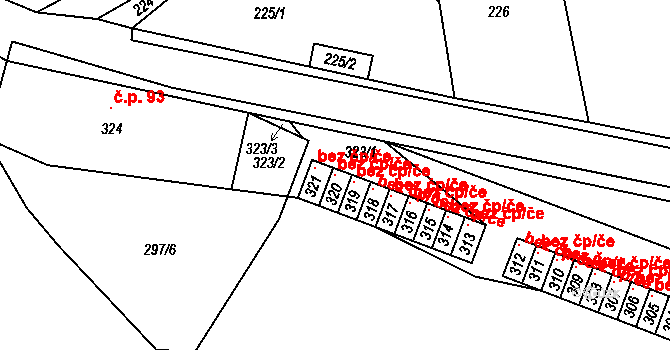 Sázava 45425931 na parcele st. 320 v KÚ Sázava, Katastrální mapa