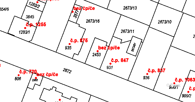 Lysá nad Labem 46423931 na parcele st. 2453 v KÚ Lysá nad Labem, Katastrální mapa