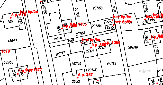 Sezimovo Ústí 47404931 na parcele st. 2957 v KÚ Sezimovo Ústí, Katastrální mapa