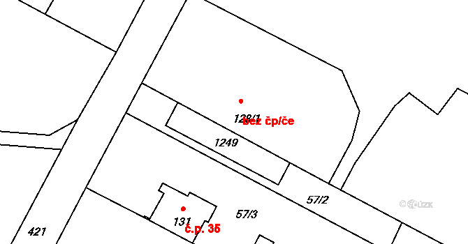 Bařice-Velké Těšany 49435931 na parcele st. 128/1 v KÚ Bařice, Katastrální mapa