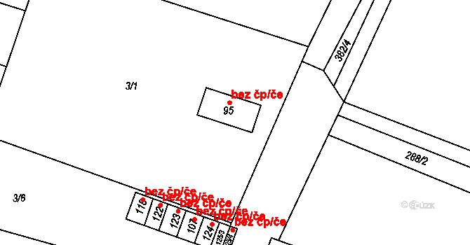 Jezbořice 49493931 na parcele st. 95 v KÚ Jezbořice, Katastrální mapa