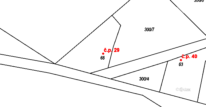 Čenkov 29, Třešť na parcele st. 68 v KÚ Čenkov u Třešti, Katastrální mapa