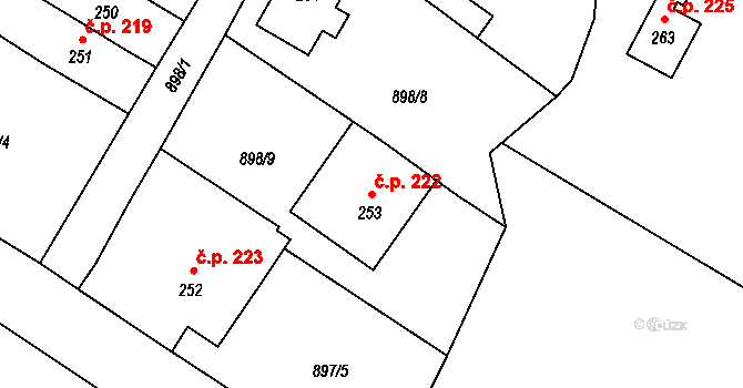 Otovice 222 na parcele st. 253 v KÚ Otovice u Broumova, Katastrální mapa