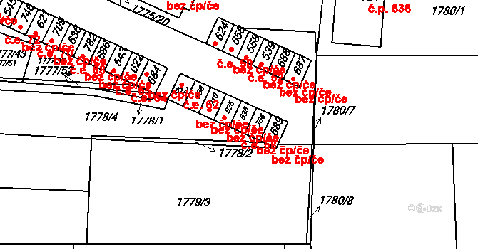 Svitávka 58 na parcele st. 535 v KÚ Svitávka, Katastrální mapa