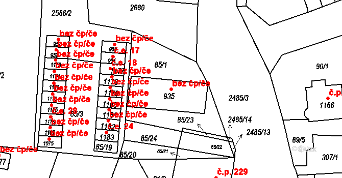 Česká Kamenice 90247931 na parcele st. 935 v KÚ Česká Kamenice, Katastrální mapa