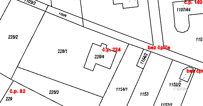 Citonice 224 na parcele st. 228/4 v KÚ Citonice, Katastrální mapa