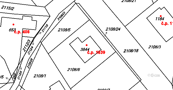Hranice I-Město 1839, Hranice na parcele st. 3844 v KÚ Hranice, Katastrální mapa
