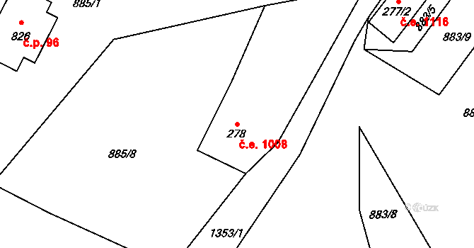 Janov nad Nisou 1008 na parcele st. 278 v KÚ Janov nad Nisou, Katastrální mapa