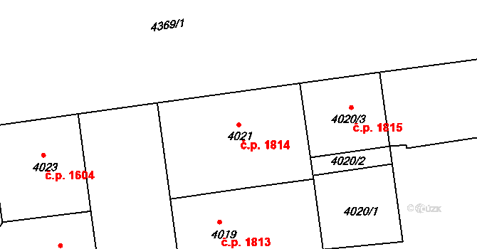 Žižkov 1814, Praha na parcele st. 4021 v KÚ Žižkov, Katastrální mapa