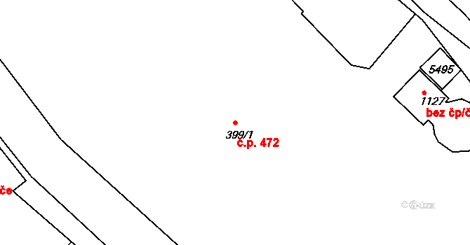 Rudník 472 na parcele st. 399/1 v KÚ Rudník, Katastrální mapa