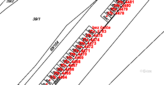 Neštěmice 4474, Ústí nad Labem na parcele st. 65/57 v KÚ Neštěmice, Katastrální mapa
