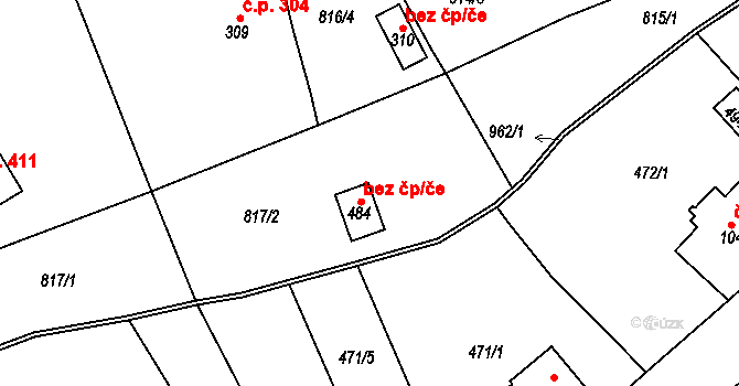 Jablonec nad Nisou 38430932 na parcele st. 484 v KÚ Kokonín, Katastrální mapa