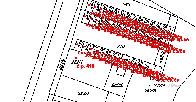 Novosedlice 39147932 na parcele st. 274 v KÚ Novosedlice, Katastrální mapa