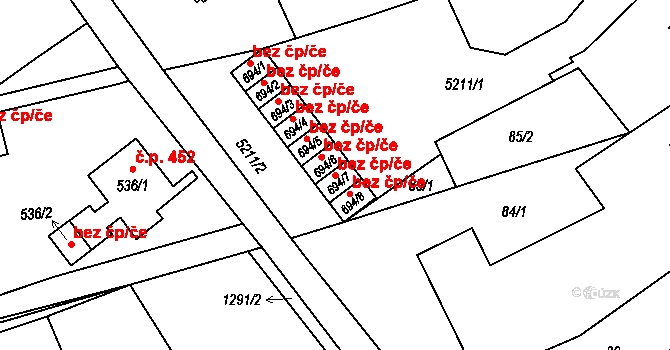 Horní Jiřetín 43683932 na parcele st. 694/7 v KÚ Horní Jiřetín, Katastrální mapa