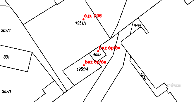 Žamberk 48358932 na parcele st. 4093 v KÚ Žamberk, Katastrální mapa