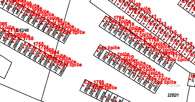 Jirkov 49730932 na parcele st. 2262/13 v KÚ Jirkov, Katastrální mapa