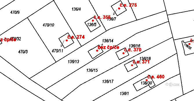 Mstišov 482, Dubí na parcele st. 136/14 v KÚ Mstišov, Katastrální mapa