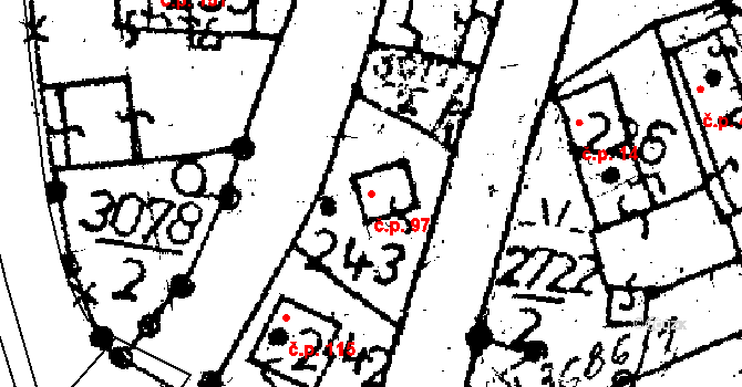 Chodská Lhota 97 na parcele st. 243 v KÚ Chodská Lhota, Katastrální mapa