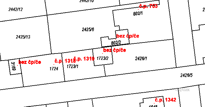 Choceň 104047933 na parcele st. 1723/2 v KÚ Choceň, Katastrální mapa