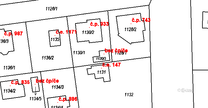 Praha 116869933 na parcele st. 1130/3 v KÚ Šeberov, Katastrální mapa