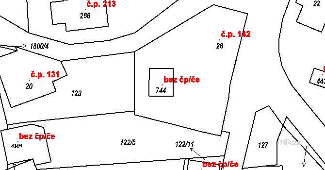 Libchavy 146921933 na parcele st. 744 v KÚ Dolní Libchavy, Katastrální mapa