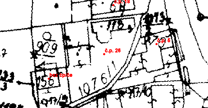 Zichovec 26 na parcele st. 118 v KÚ Zichovec, Katastrální mapa