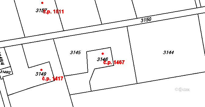 Petřvald 1467 na parcele st. 3146 v KÚ Petřvald u Karviné, Katastrální mapa