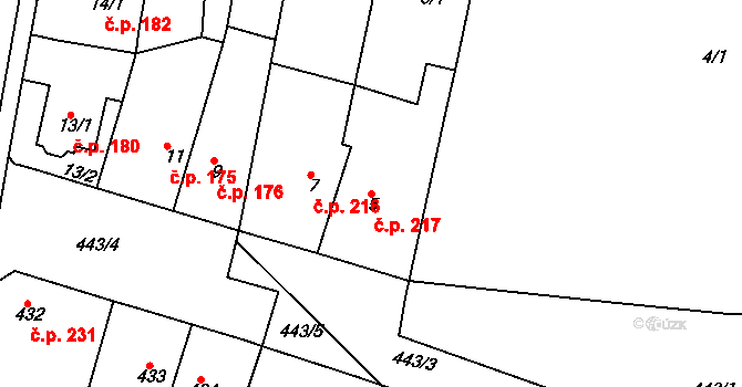 Řetenice 217, Teplice na parcele st. 5 v KÚ Teplice-Řetenice, Katastrální mapa